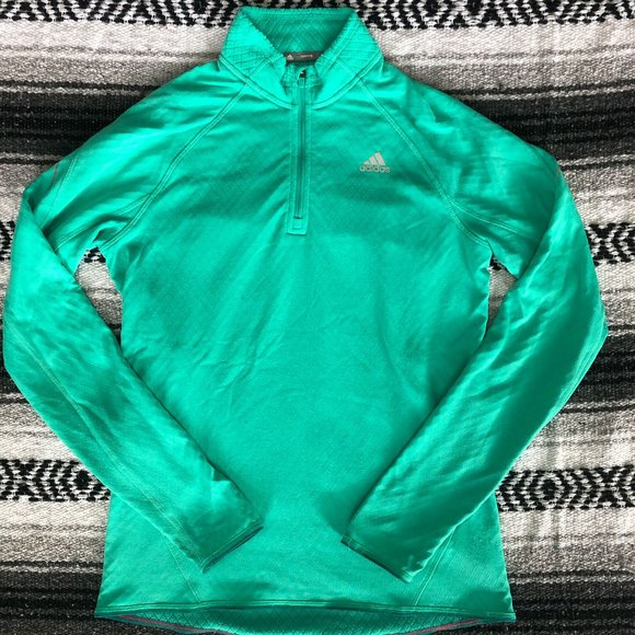 adidas Tops - Adidas ClimaWarm Running Quarter Zip, Mint Green
